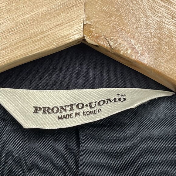 Pronto Uomo Mens Wool Suit Jacket 42S Dark Navy Blue Comfort Stretch - Picture 2 of 8